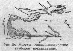 Массаж спины—плоскостное глубокое поглаживание